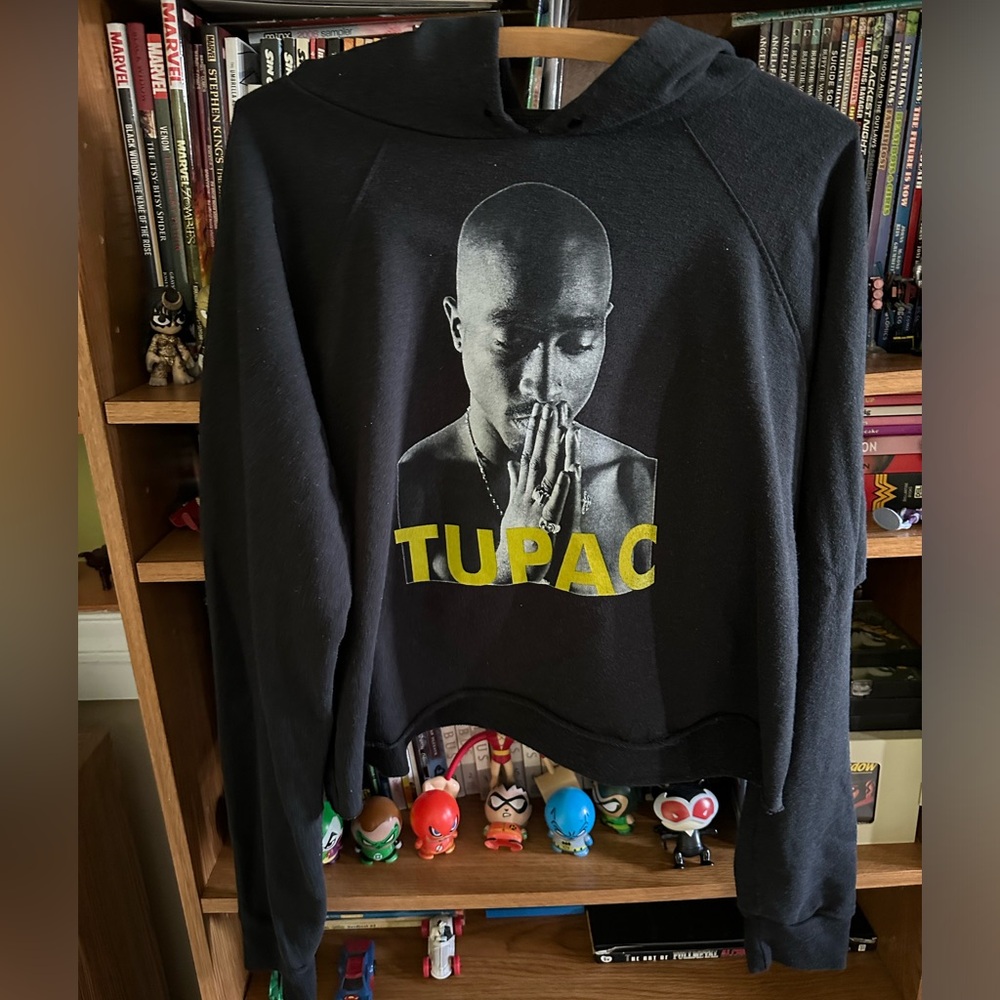 Tupac Praying Crop Top Hoodie